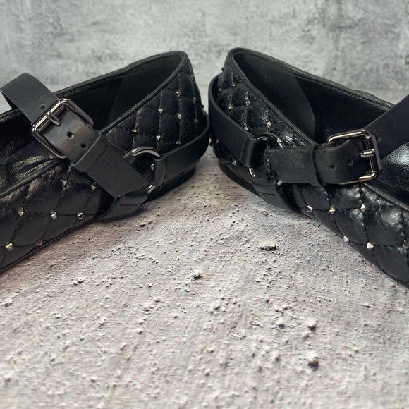 Valentino Garavani Quilted Rockstud Metal Cap Toe Ballerina Flats (8) - Picture 6 of 9